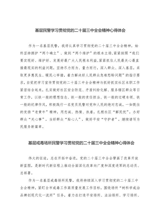 (四篇)基层民警学习贯彻党的二十届三中全会精神心得体会样本.docx