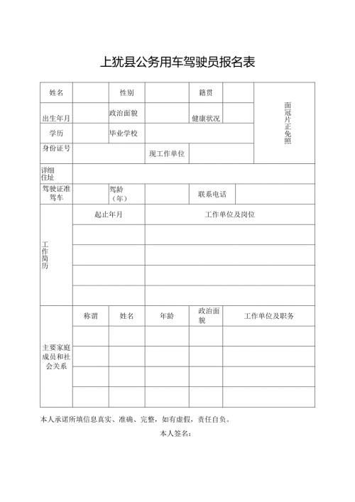 县公务用车平台驾驶员报名表.docx
