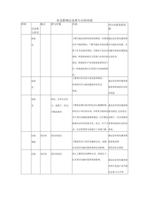 社会影响公众参与小结内容表.docx