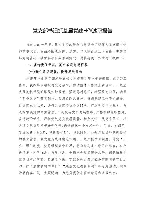 集团党支部书记2024年抓基层党建工作述职报告.docx