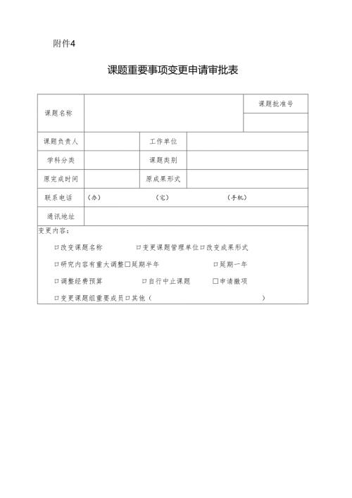 全国教育科学规划课题重要事项变更申请审批表.docx