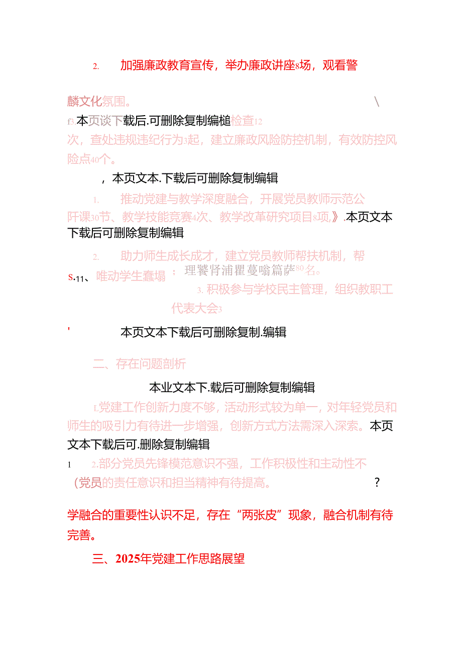 2024 年学校党建工作总结及 2025 工作计划.docx_第3页