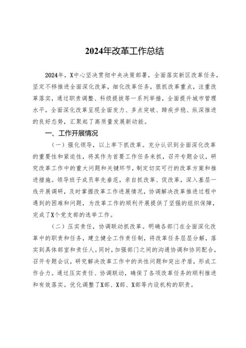 2024年改革工作总结.docx
