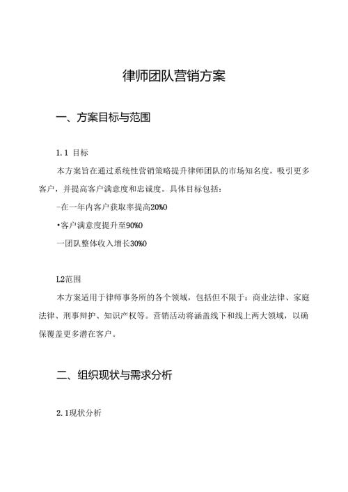 律师团队营销方案.docx