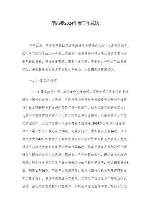 团市委2024年度工作总结.docx