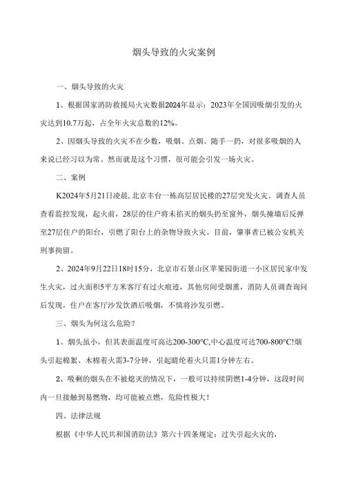 烟头导致的火灾案例（2024年）.docx