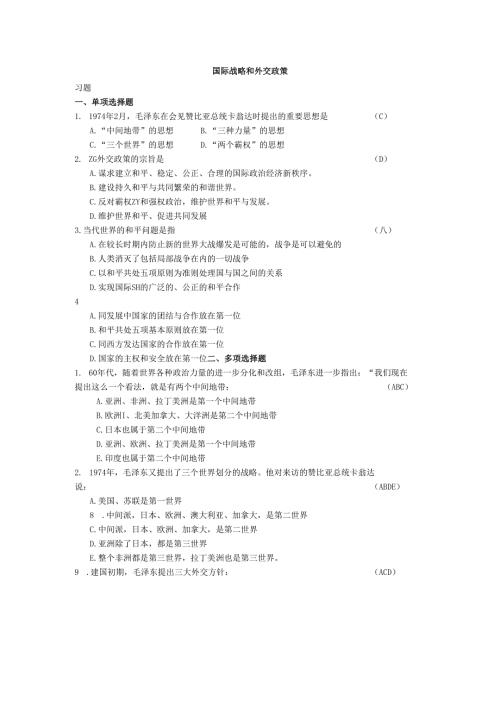 国际战略和外交政策.docx
