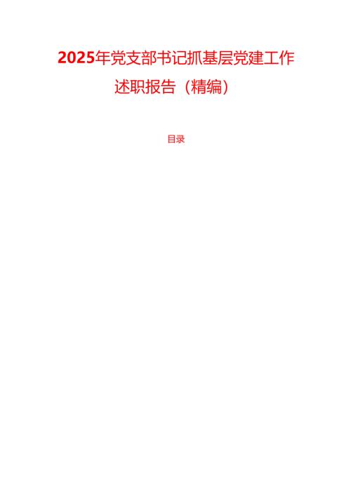 2025年党支部书记抓基层党建工作述职报告（精编）.docx