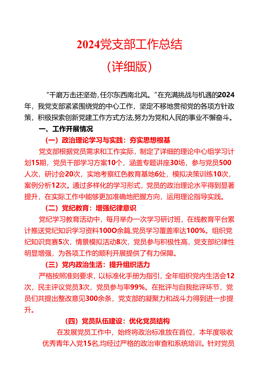 2024党支部工作总结（详细版）.docx_第1页