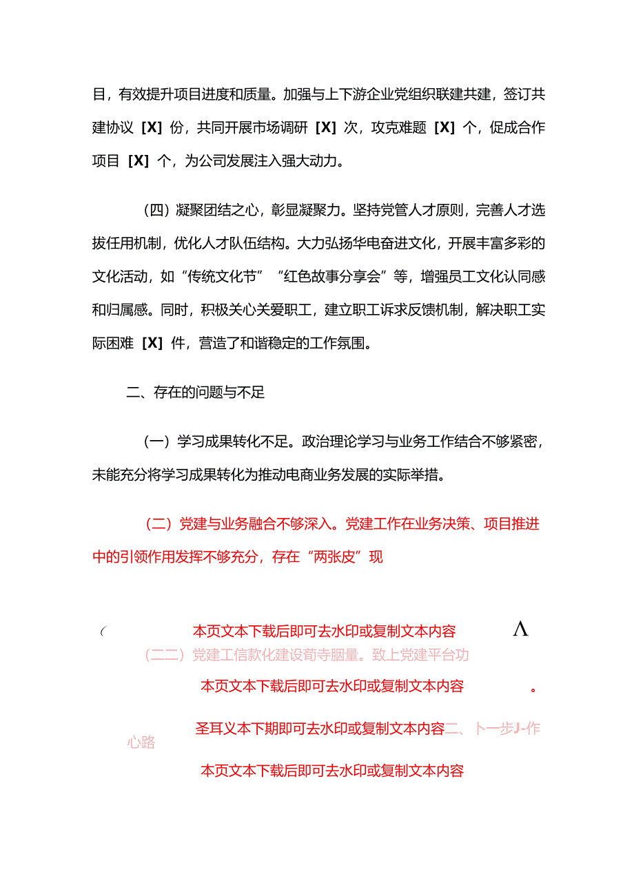 2025 年公司党支部书记抓基层党建工作述职报告（精选）.docx_第2页