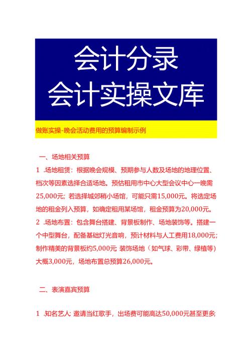做账实操-晚会活动费用的预算编制示例.docx