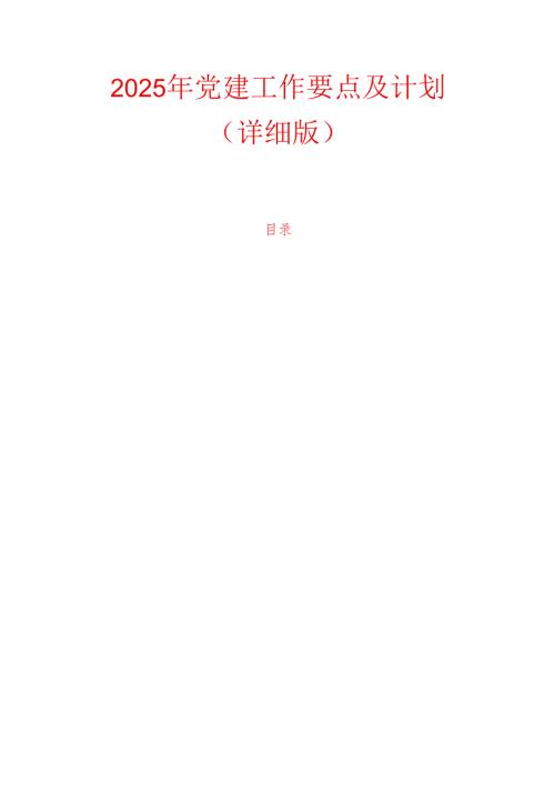 2025 年党建工作要点及计划（详细版）.docx