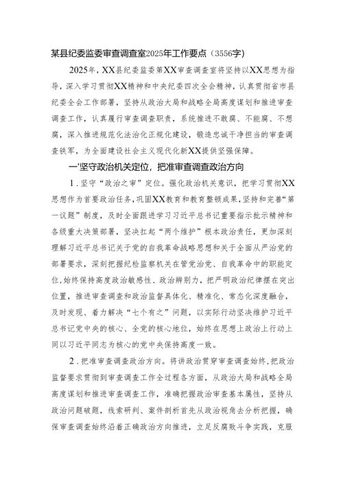某县纪委监委审查调查室2025年工作要点（3556字）.docx