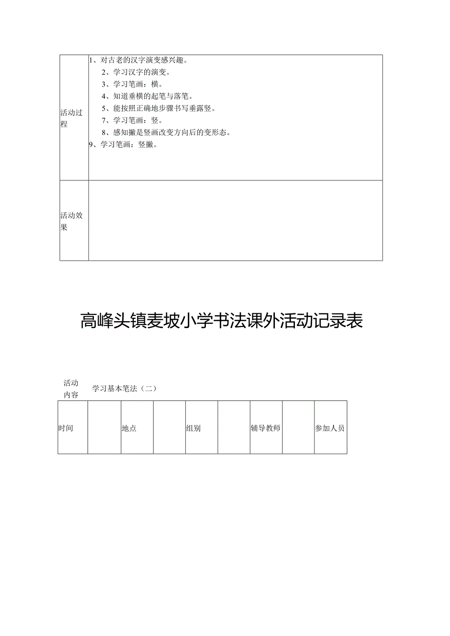 麦坡小学书法课外活动记录表.docx_第3页