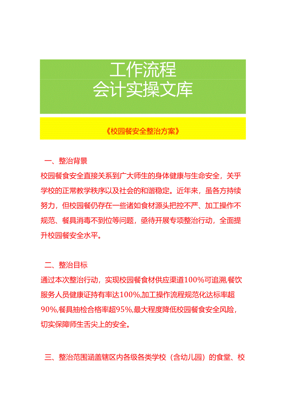 《校园餐安全整治方案》.docx_第1页