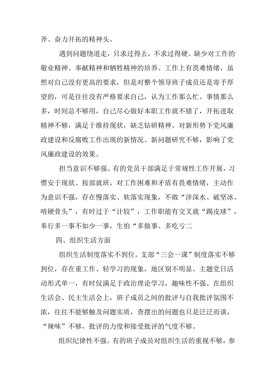 2024年度民主生活会（组织生活会）对照检查、批评与自我批评意见.docx_第3页