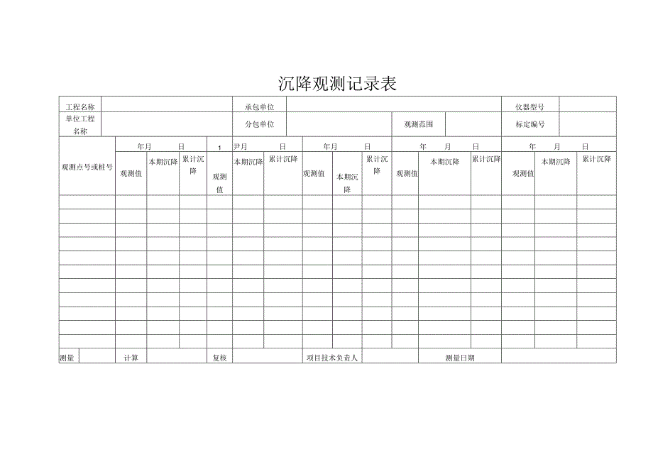 真空预压膜下真空度记录表.docx_第2页