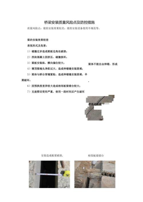 桥梁安装质量风险点及防控措施.docx