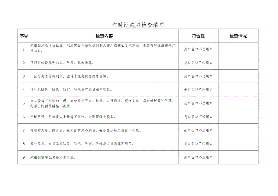 临时设施检查清单.docx_第1页