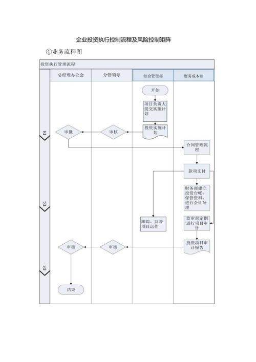 企业投资执行控制流程及风险控制矩阵.docx