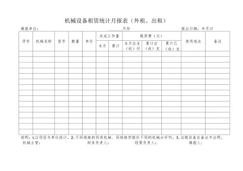 机械设备租赁统计月报表（外租、出租）.docx