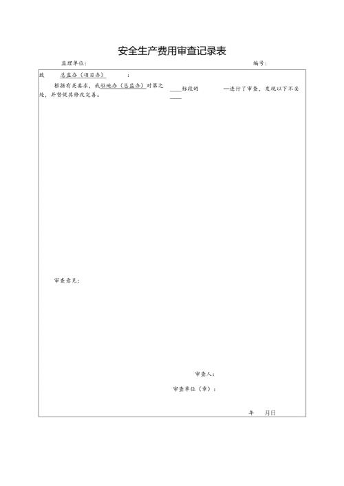安全生产费用审查记录表.docx