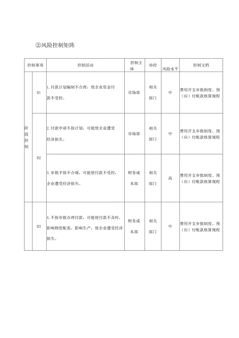 公司采购付款控制流程及风险矩阵.docx_第2页