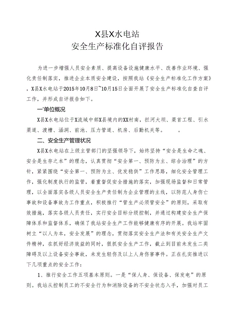 二级安全生产标准化自评报告(整套资料）水电站.docx_第3页