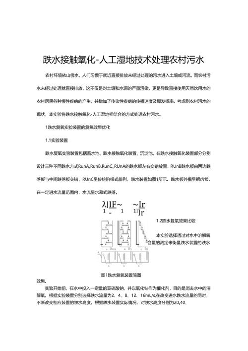 20跌水接触氧化-人工湿地技术处理农村污水.docx