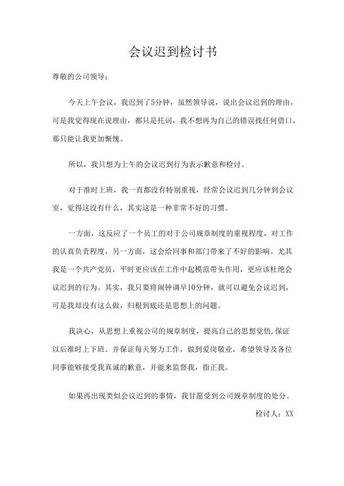 会议迟到检讨书.docx