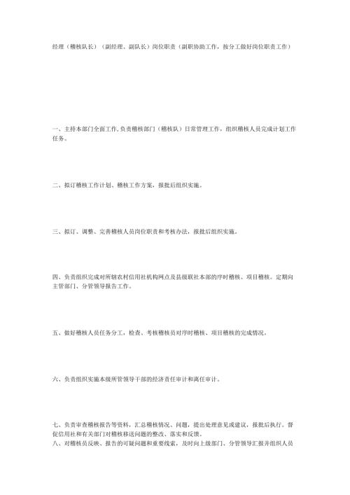 稽核岗位职责.docx