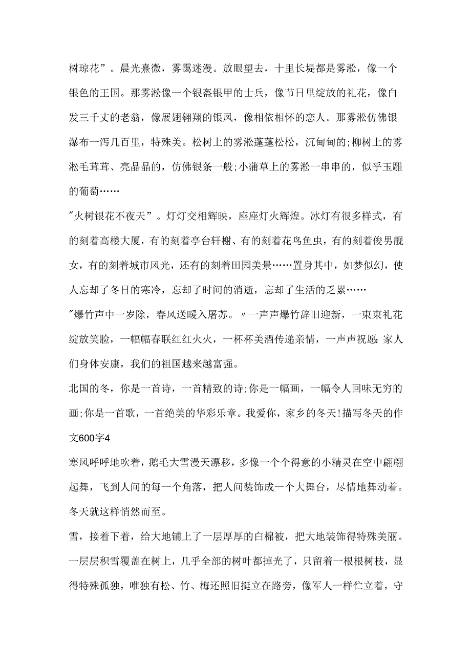 描写冬天的优秀作文600字5篇.docx_第2页