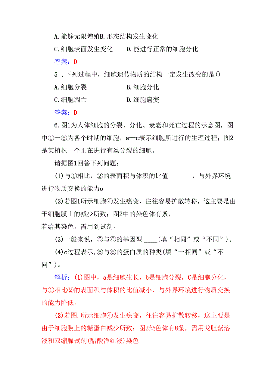 第6章第3、4节细胞的衰老、凋亡和癌变.docx_第2页