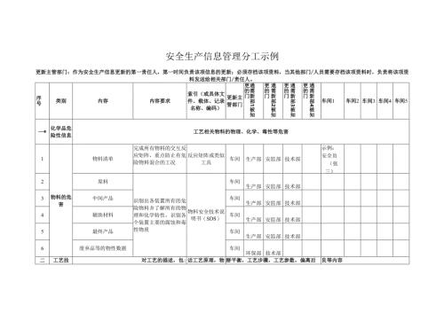安全生产信息管理分工示例.docx