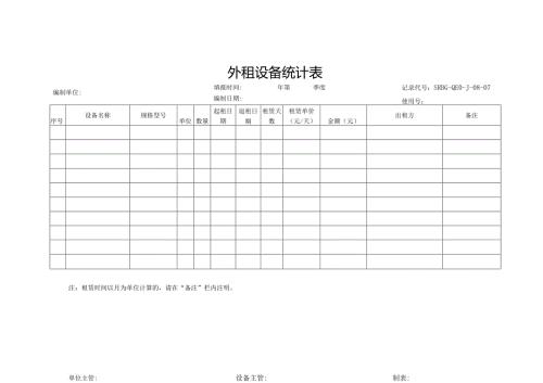 外租设备统计表.docx