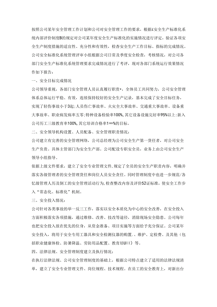 安全标准化系统持续改进工作评定报告.docx_第1页