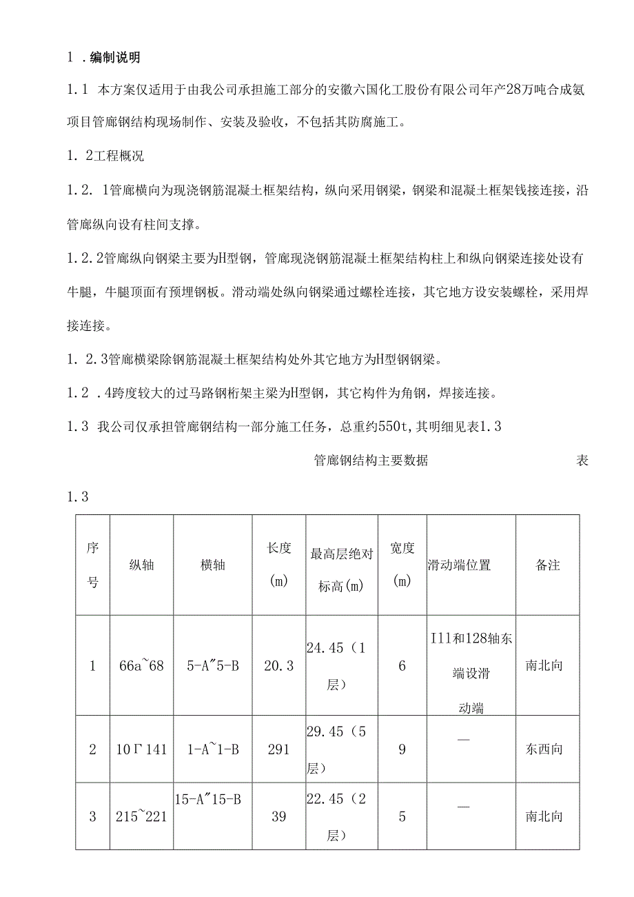 管廊钢结构制作安装施工方案.docx_第2页