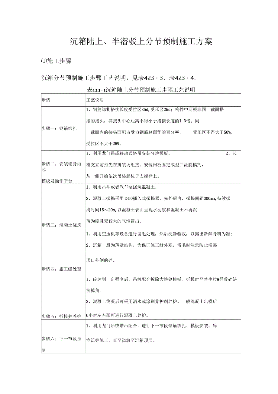 沉箱陆上、半潜驳上分节预制施工方案.docx_第1页