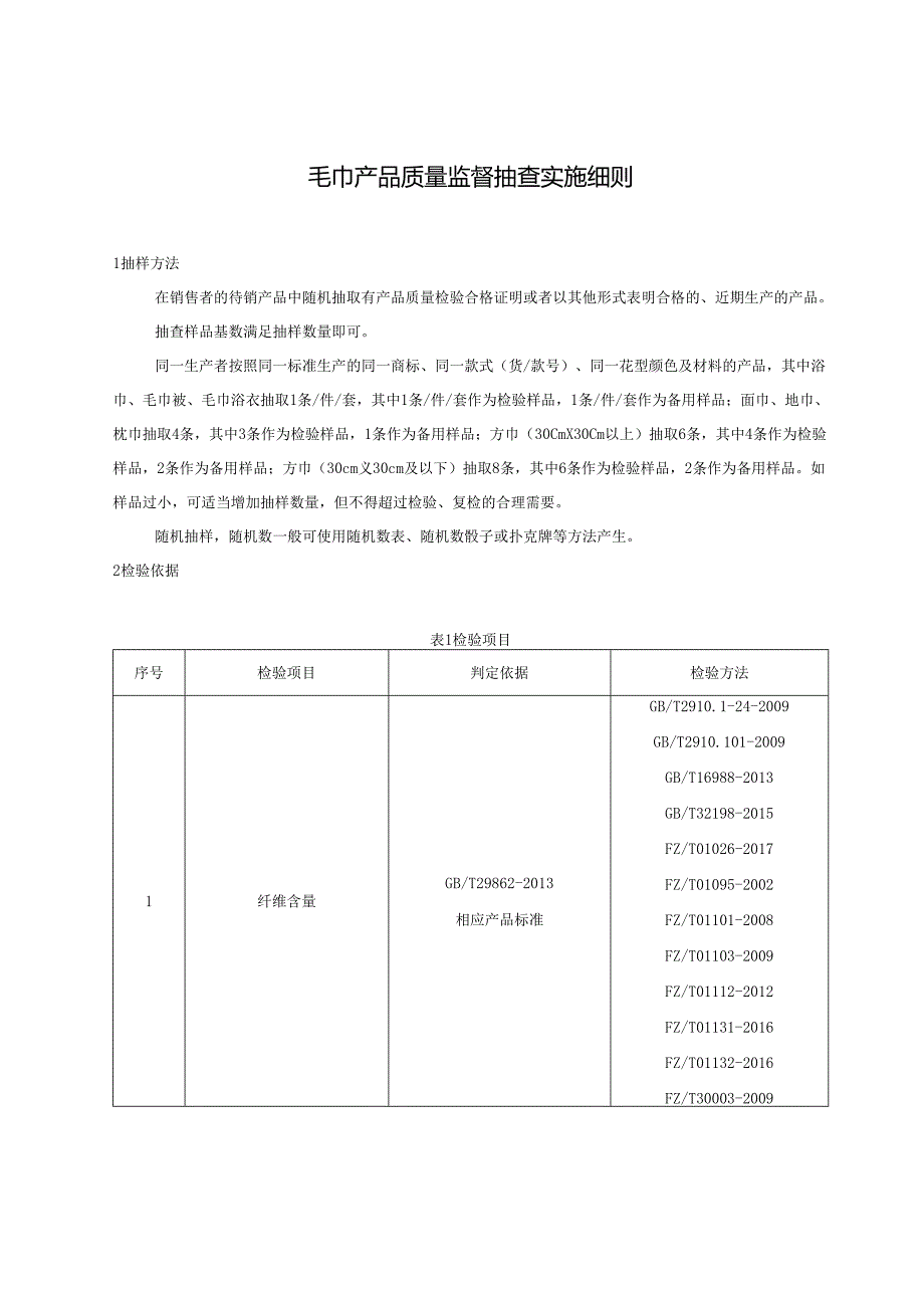 毛巾产品质量监督抽查实施细则.docx_第1页