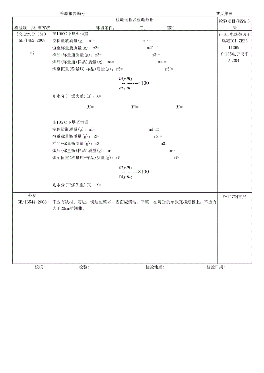 瓦楞纸板缺检验原始记录.docx_第2页