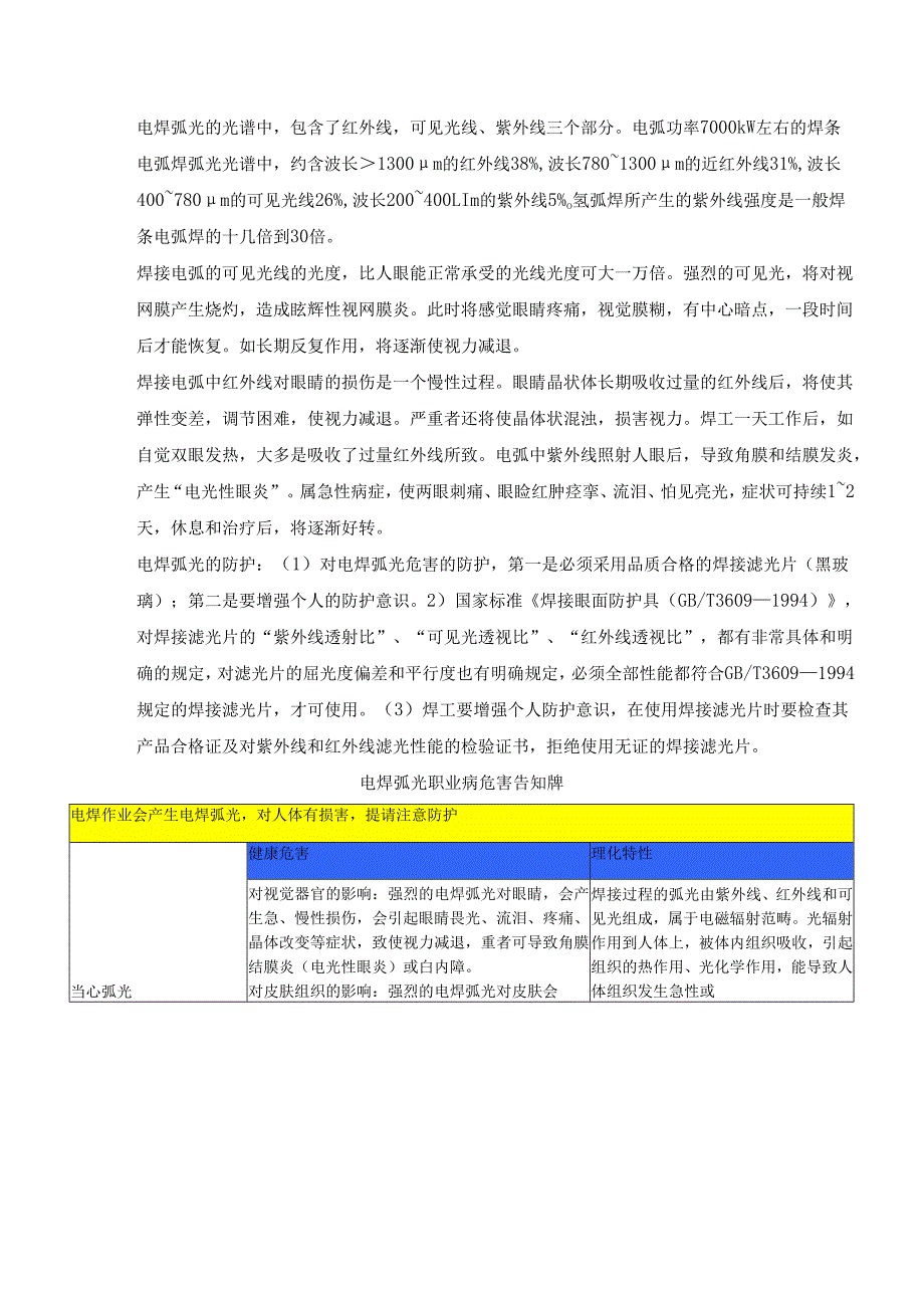 电焊弧光职业危害及告知卡.docx_第1页