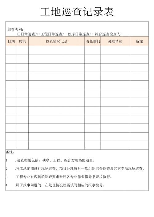 工地巡查记录表.docx