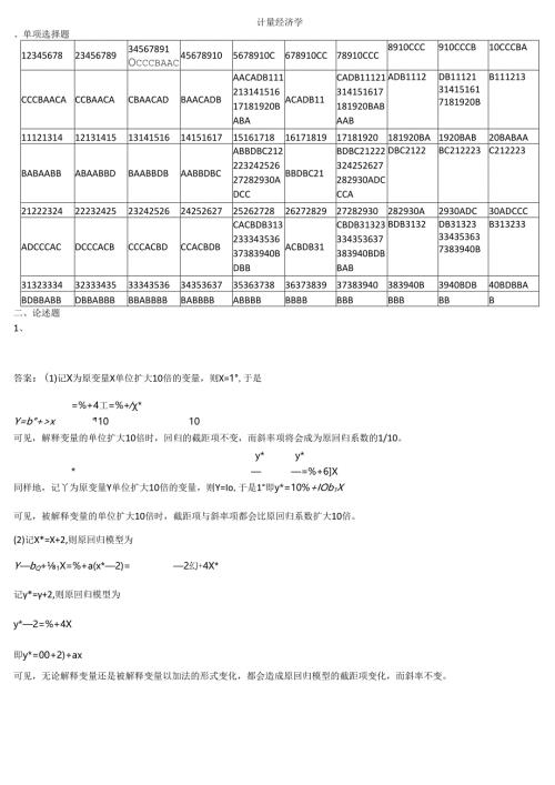 石大计量经济学 90期末复习题及参考答案.docx
