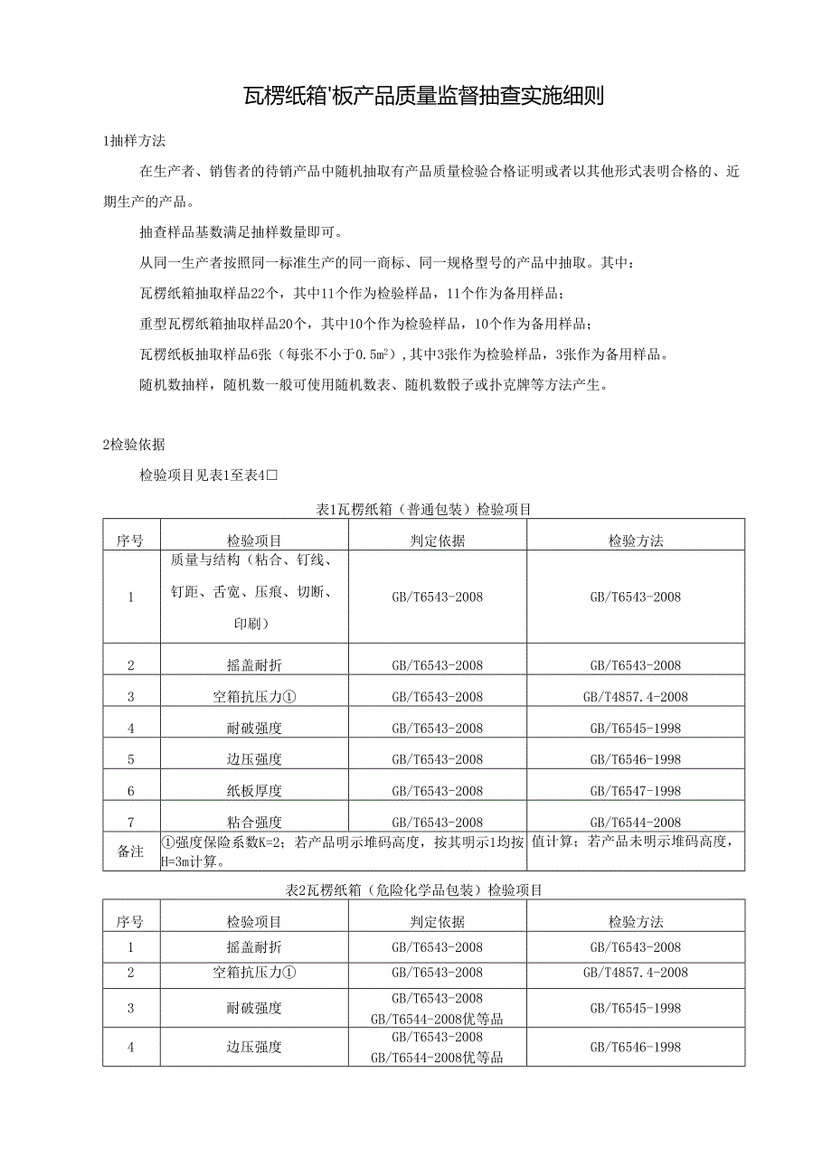 瓦楞纸箱、板产品质量监督抽查实施细则.docx_第1页