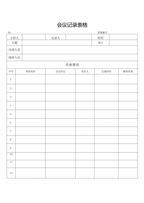 会议记录表格.docx