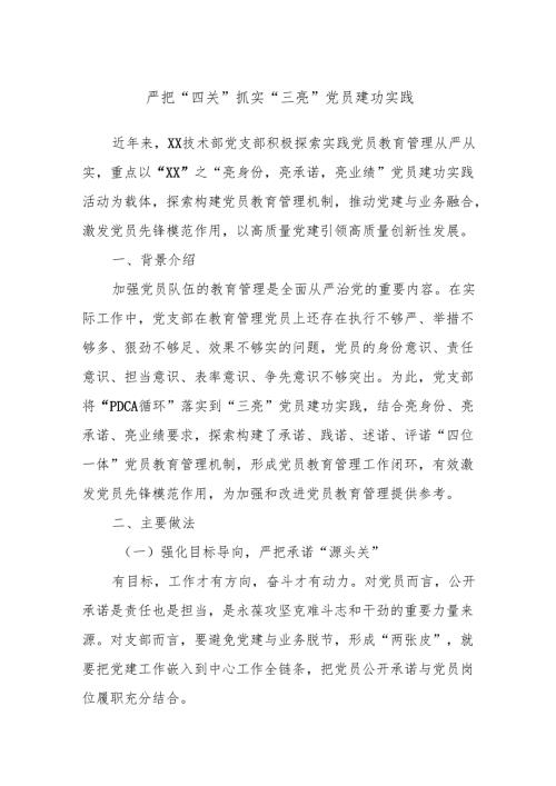 严把“四关”抓实“三亮”党员建功实践.docx