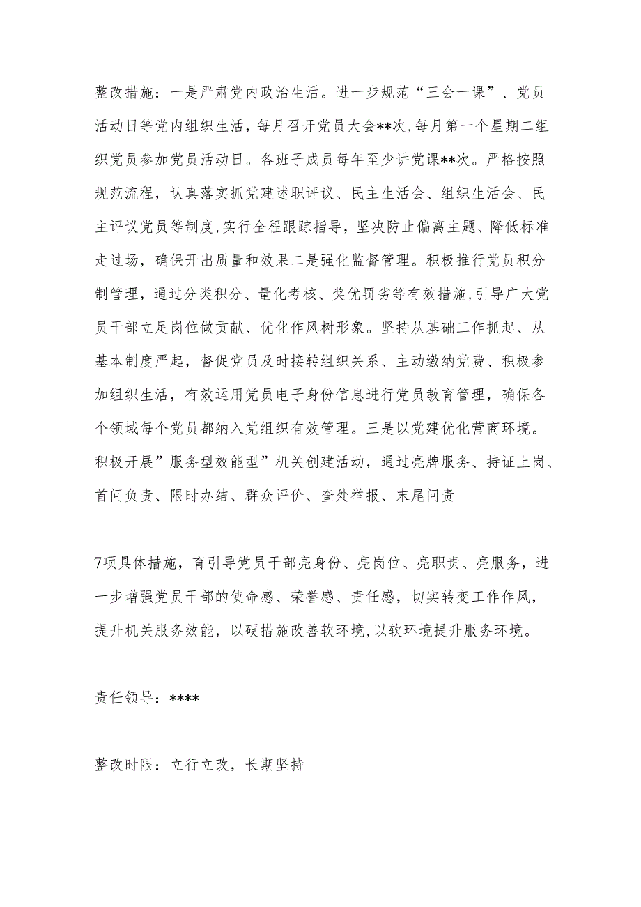 2022年度XX党支部抓基层党建述职点评问题整改方案.docx_第3页