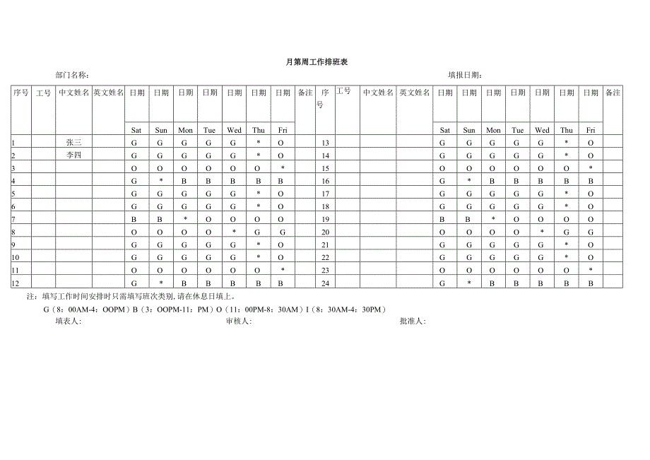 每周工作排班表.docx_第1页