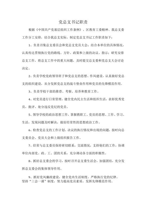 党总支书记职责.docx