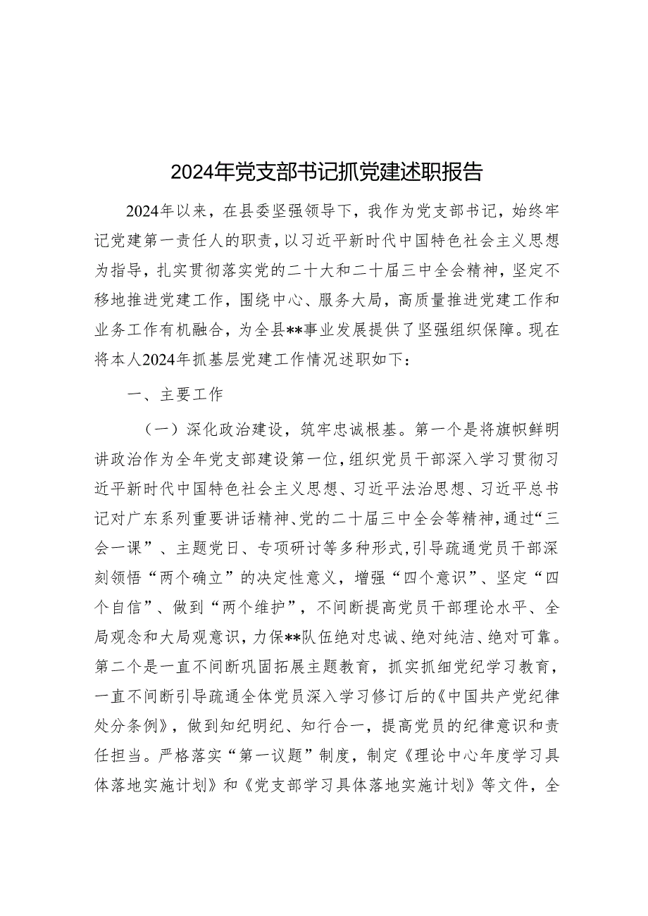 2024年党支部书记抓党建述职报告.docx_第1页